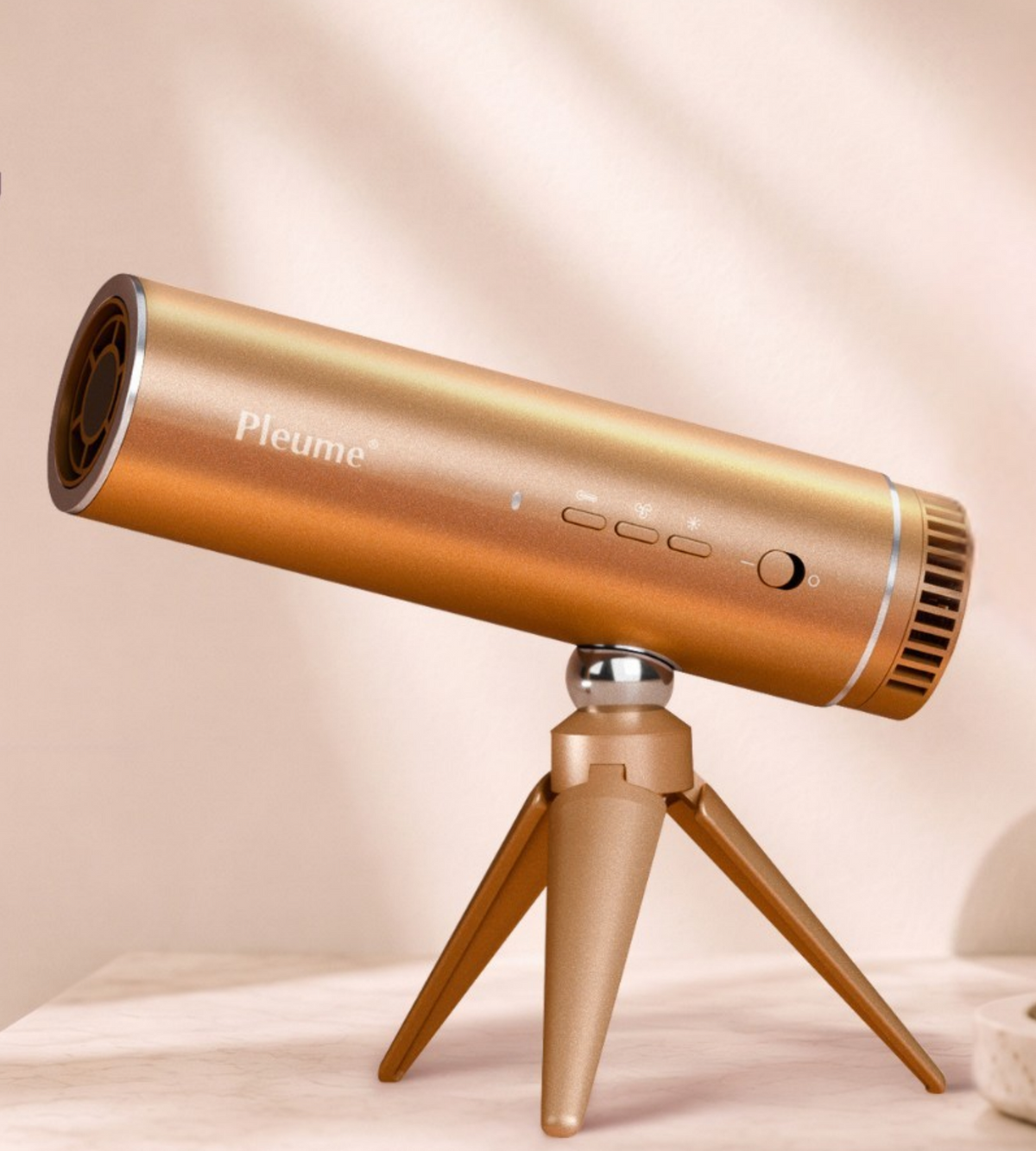 The styler on its own tripod, filling the frame